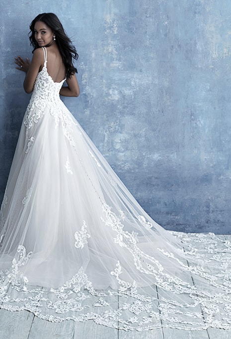 allure-bridals-9732-back train on allure bridals 9732 wedding gown