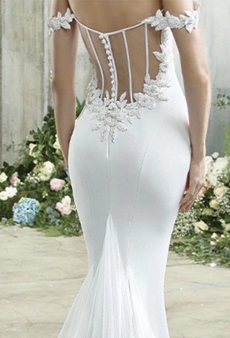 back detail on badgley mischka emory wedding gown