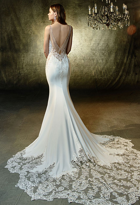 blue-enzoani-lena-back back of blue by enzoani lena wedding dress