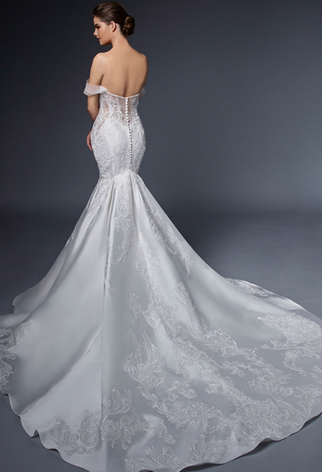 back of elysee satine wedding dress