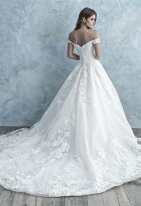 back of allure bridals style 9681 ballgown dress
