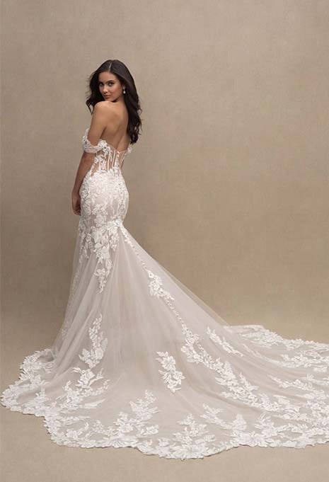 allure couture mermaid dress style C623 train