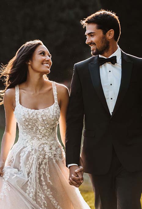 allure-couture-C630-front2 allure couture ballgown dress style C630 bride front bride holding hands with groom