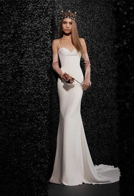 bride modeling vera wang amandine gown