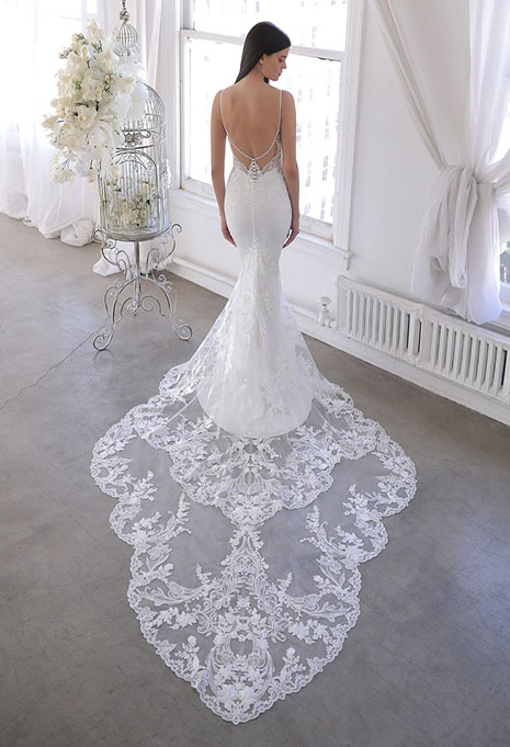 blue-omari-dress-image-2 bride models omari dress with attached train