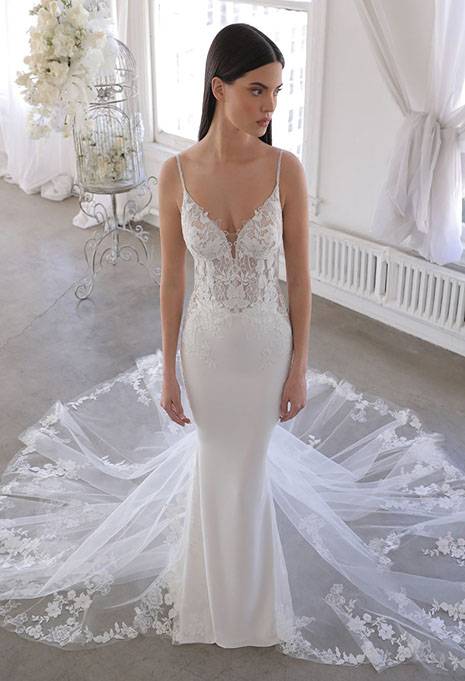 blue-opal-dress-image-1 bride modeling blue by enzoani opal dress