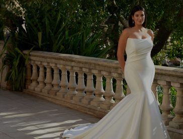 model wearing elysee edition wedding gown