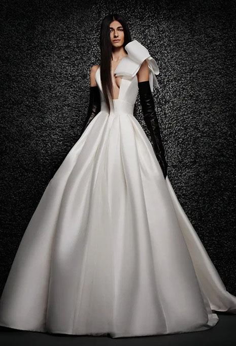 bride modeling vera wang margo wedding gown
