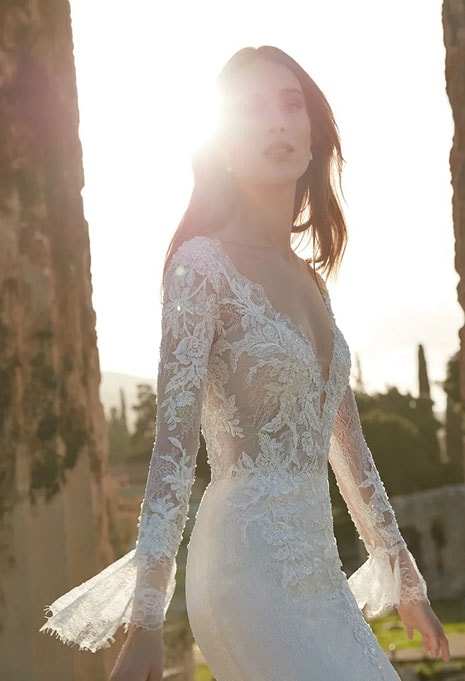 close-up of Nicole Jolies Ecate wedding dress