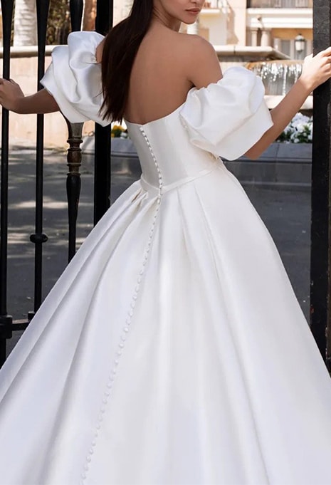 close-up of the back side of Pronovias Ixion wedding dress