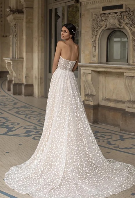 pronovias-hopkins-dress-image-2 back side view of Pronovias Hopkins wedding dress