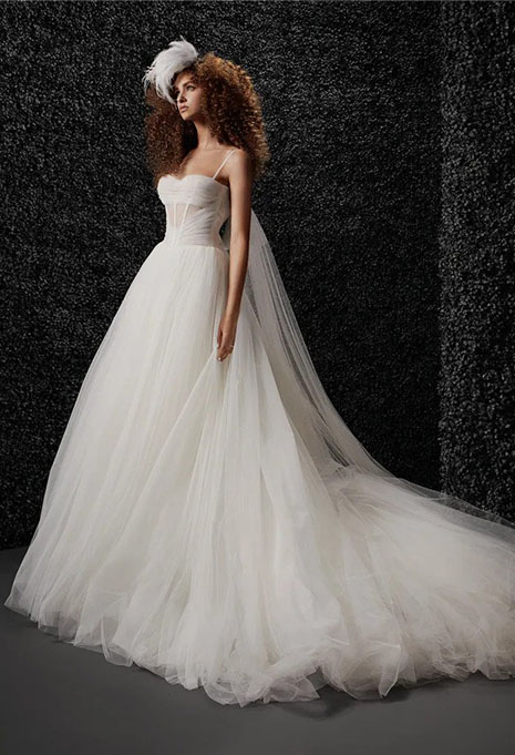 bride modeling vera wang scarlett dress
