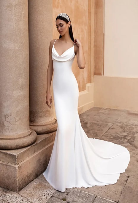bride modeling pronovias antiope wedding gown
