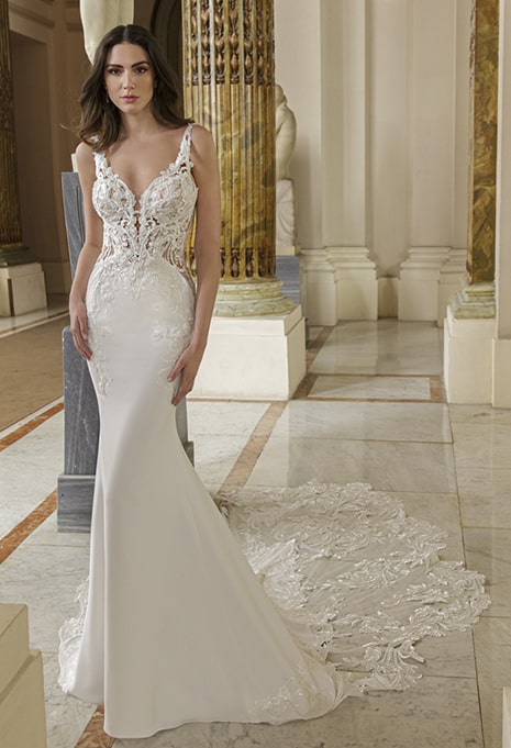 bride wearing elysee assura wedding gown