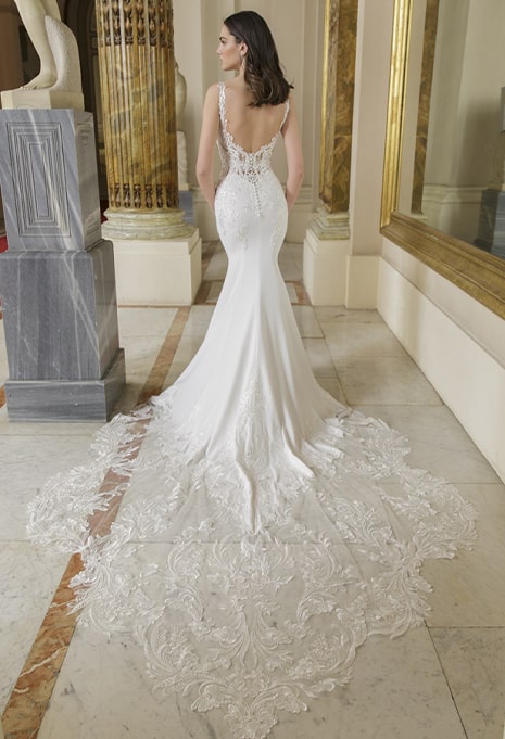 back of elysee azzura wedding gown
