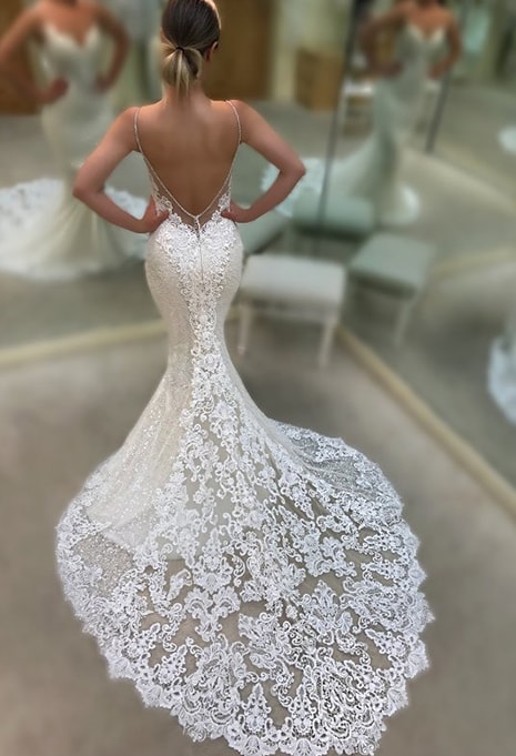 back view of Enzoani Midori wedding dress