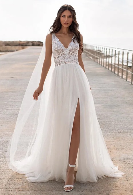 pronovias-charisse-dress-image-2 front view of Pronovias Charisse wedding dress