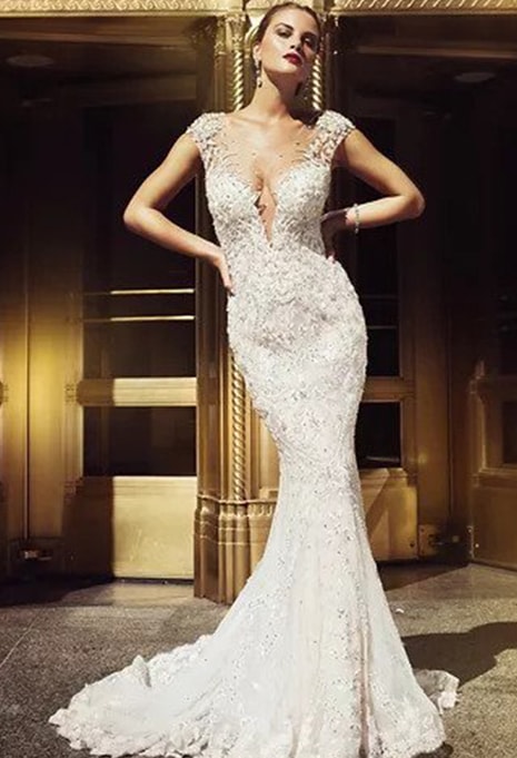 front view of Stephen Yearick 14240X OS wedding dress