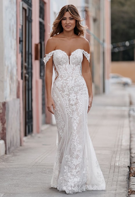 front view of allure bridal 9962 wedding dress