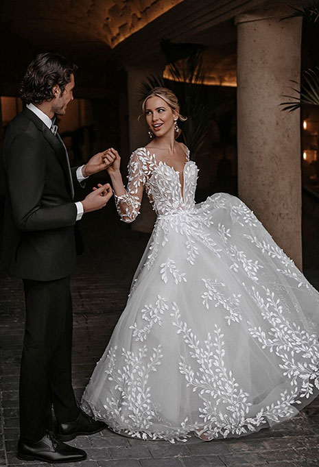allure-idina-front bride wearing allure bridals idina dress