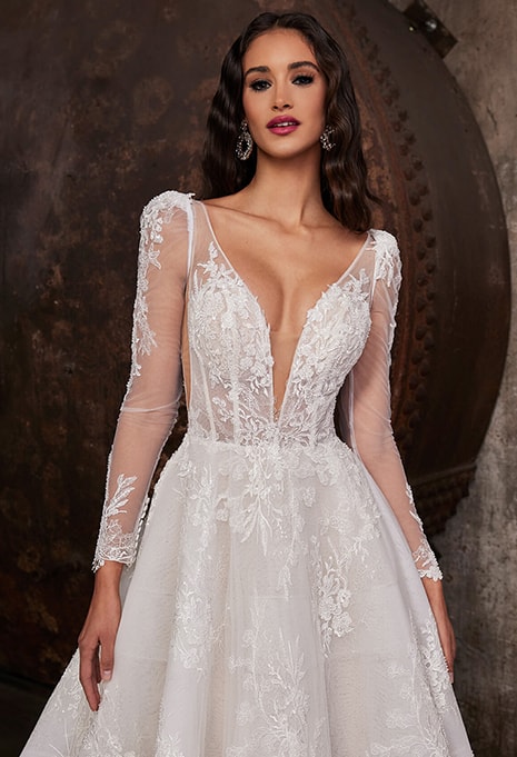 calla-blanche-122230-dress-image-4 close-up of Calla Blanche 122230 wedding dress
