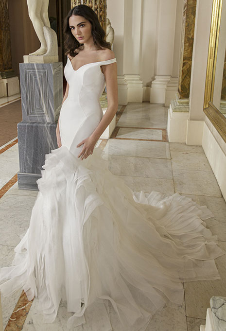 front of elysee alba wedding gown