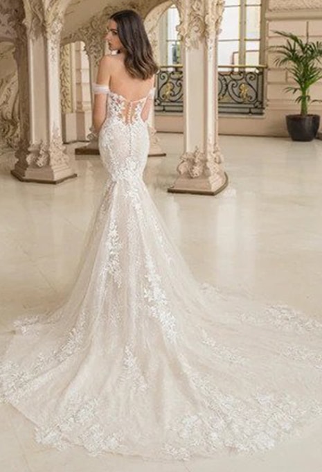 back view of elysee bernadotte wedding dress