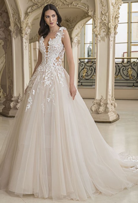 front view of Elysee Papillon wedding dress