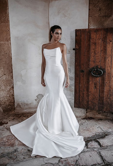 front view of Allure Bridals E215 wedding dress