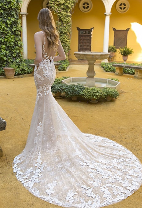 back view of Blue by Enzoani Posie wedding dress