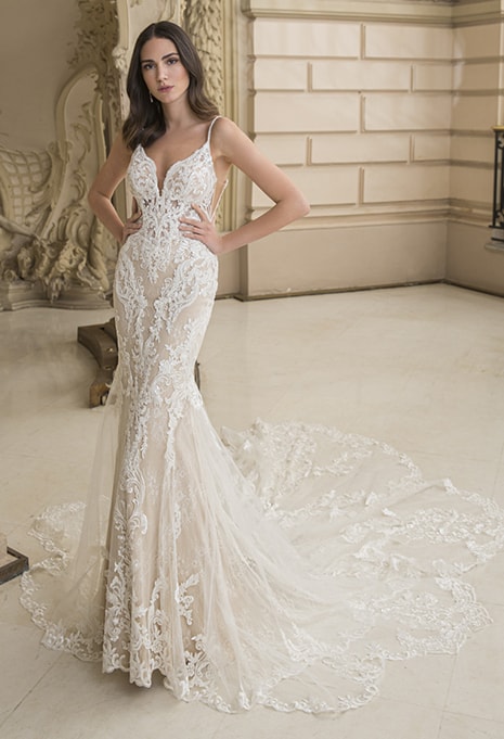 front view of elysee circe wedding dress