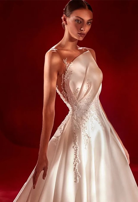 close-up of Pronovias Atelier Norman wedding dress