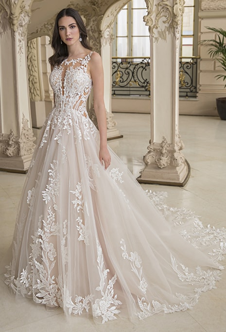 front view of elysee laurent wedding dress