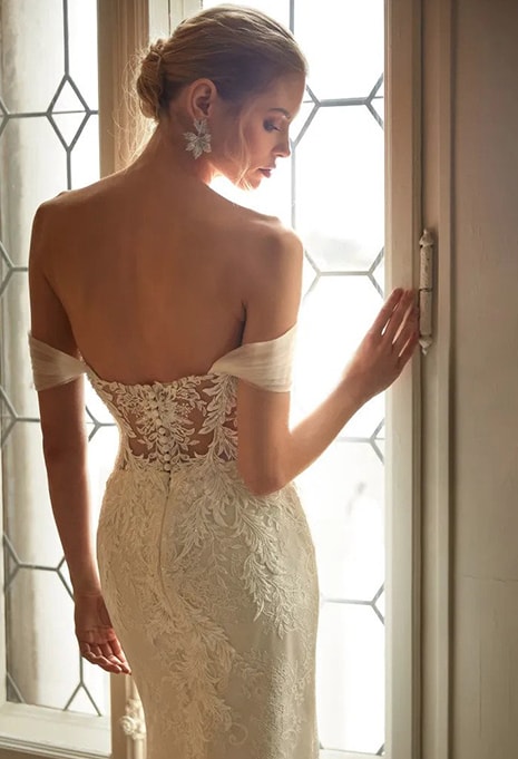 back side of Nicole Milano Sadie wedding dress