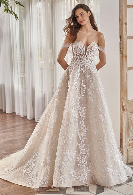 front view of pen liv averie wedding dress