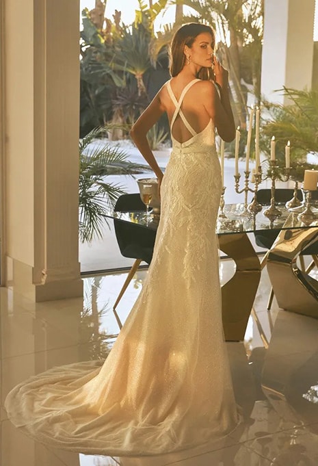 back view of Pronovias Privée Efua wedding dress