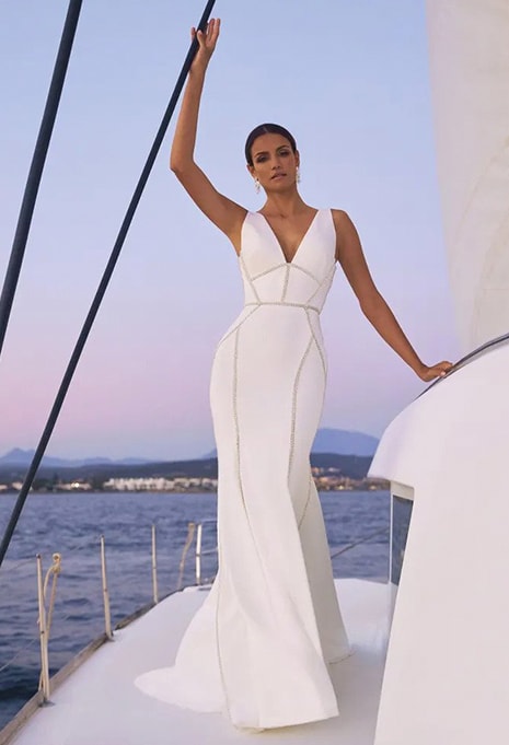 front view of Pronovias Privée Athena wedding dress