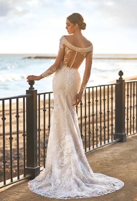 pronovias-altair-dress-image-2 bride modeling back of altair pronovias gown