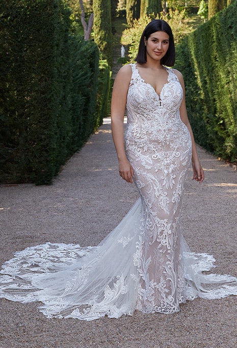 front view of Elysee Valliere X Édition wedding dress