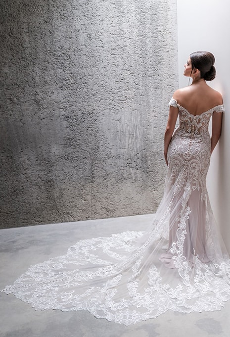 side/back view of Allure Bridals C685 wedding dress