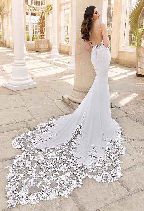 back side of Enzoani Sinclair wedding dress