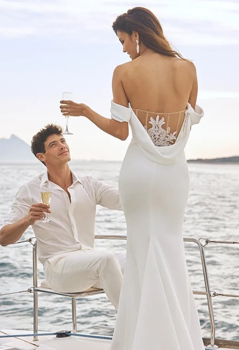 back view of Pronovias Aubrey wedding dress