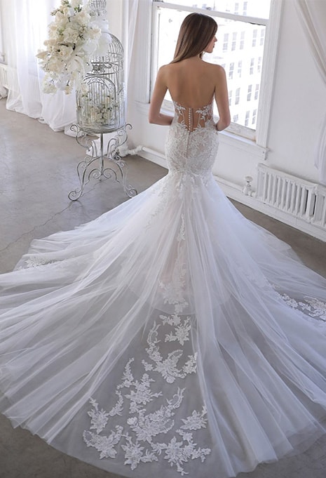 back view of Blue by Enzoani Orchid wedding dress