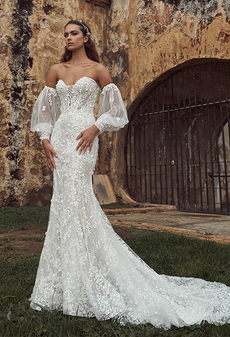 Calla blanche long sleeve wedding dress cheap