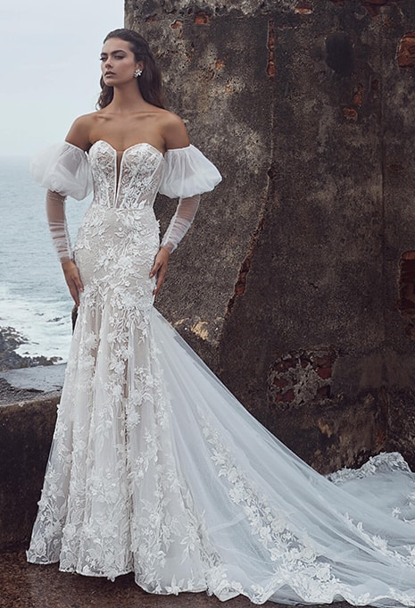 front view of Calla Blanche Gilda 123104 wedding dress