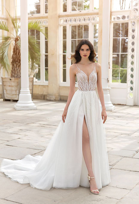 Try on the Enzoani Scarlett Gown in Los Angeles, CA | Karoza Bridal