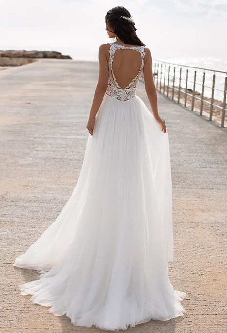 pronovias-charisse-dress-image-1 back view of Pronovias Charisse wedding dress