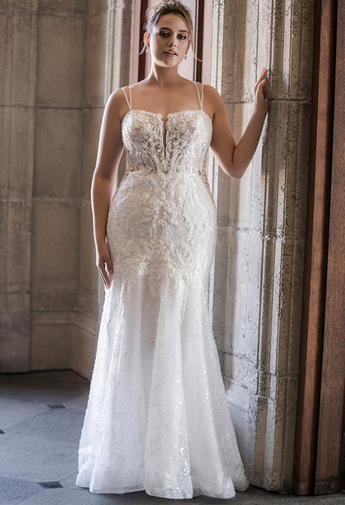 allure bridals c681 wedding gown on model