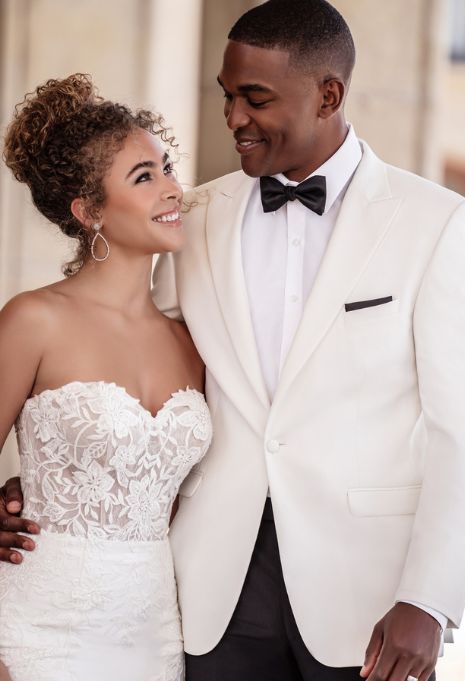 couple wearing allure bridals a1110 wedding dress