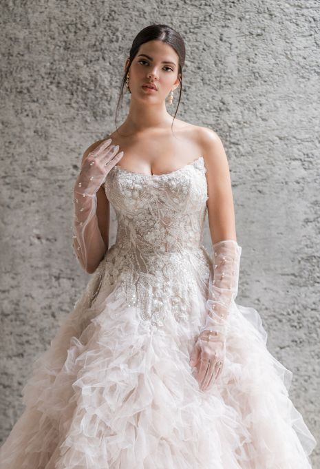 close-up of Allure Bridals C691 wedding dress